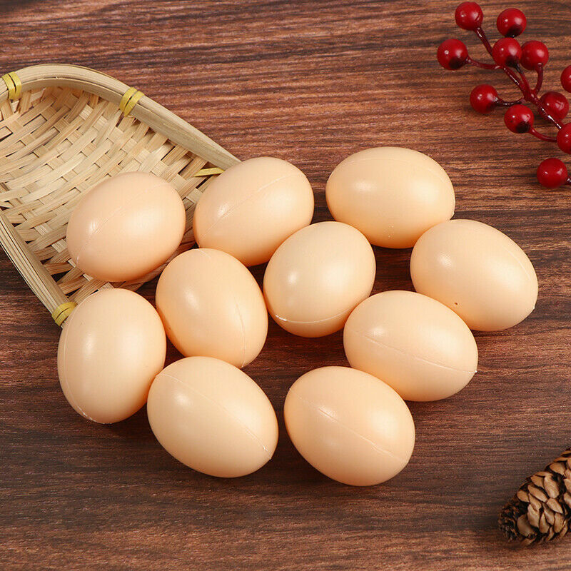 10Pack Plastic Fake Eggs Artificial Eggs Realistic Chicken Easter Eggs for Kids
