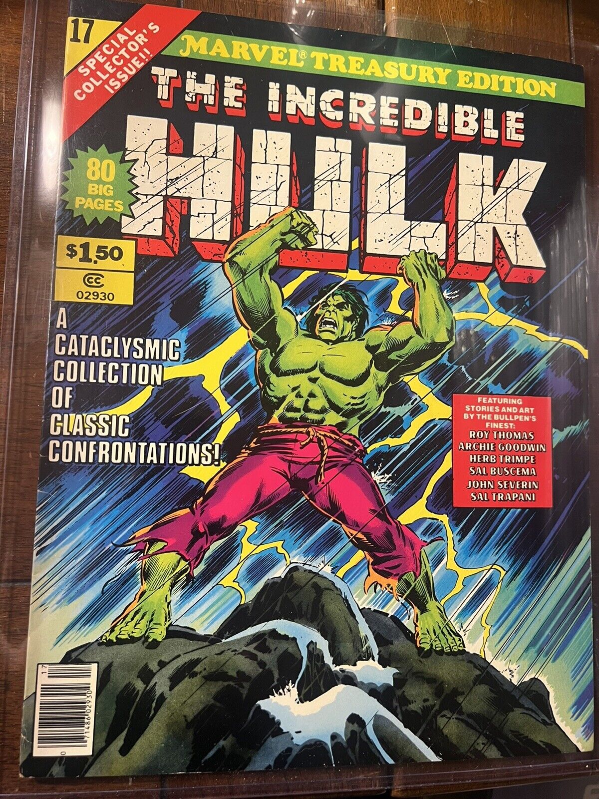 Marvel Treasury Edition #17 1978 THE INCREDIBLE HULK JUMBO SIZE NICE GRADE