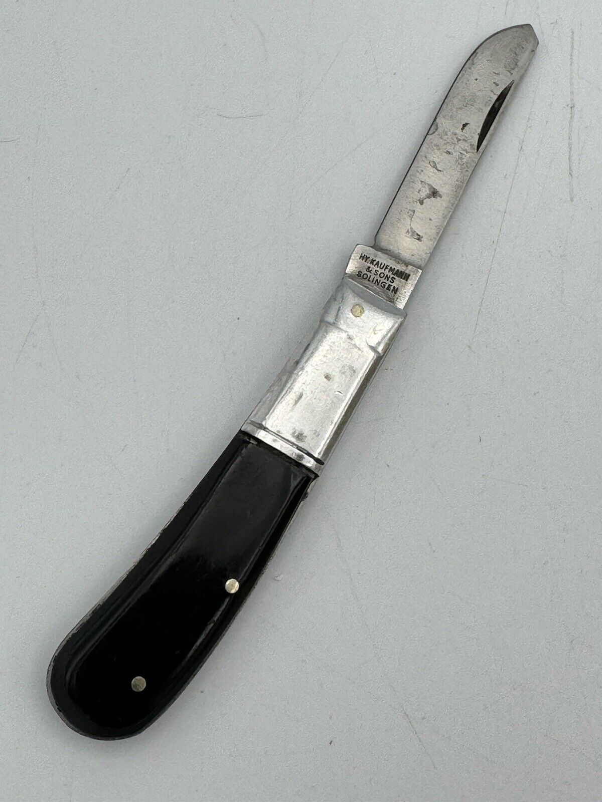 Vintage HY Kaufmann and Sons Black Handle Pocket Knife - Germany