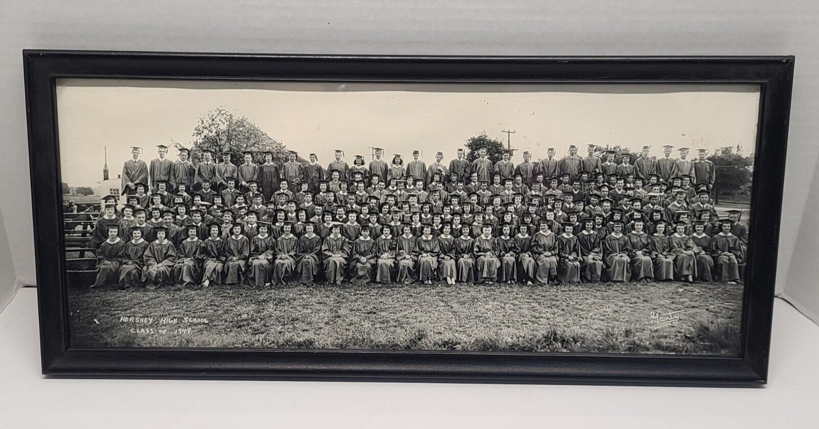 Vintage Class of 1949 Hershey High School Framed Photo Graduation 40s Panoramic