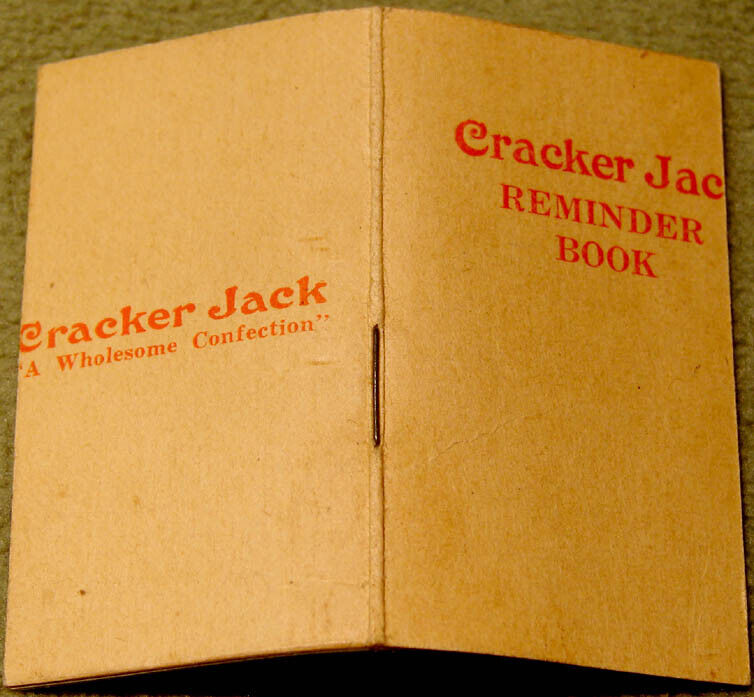 EARLY UNUSED CRACKER JACK POP CORN CONFECTION REMINDER NOTE BOOK TOY PRIZE