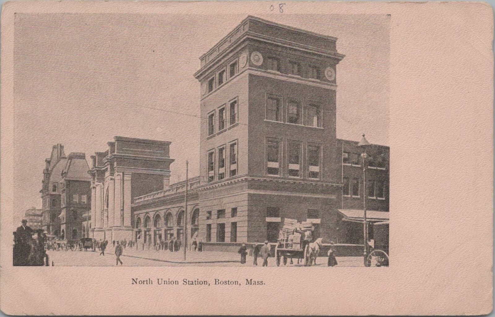 Postcard Railroad North Union Station Boston MA 