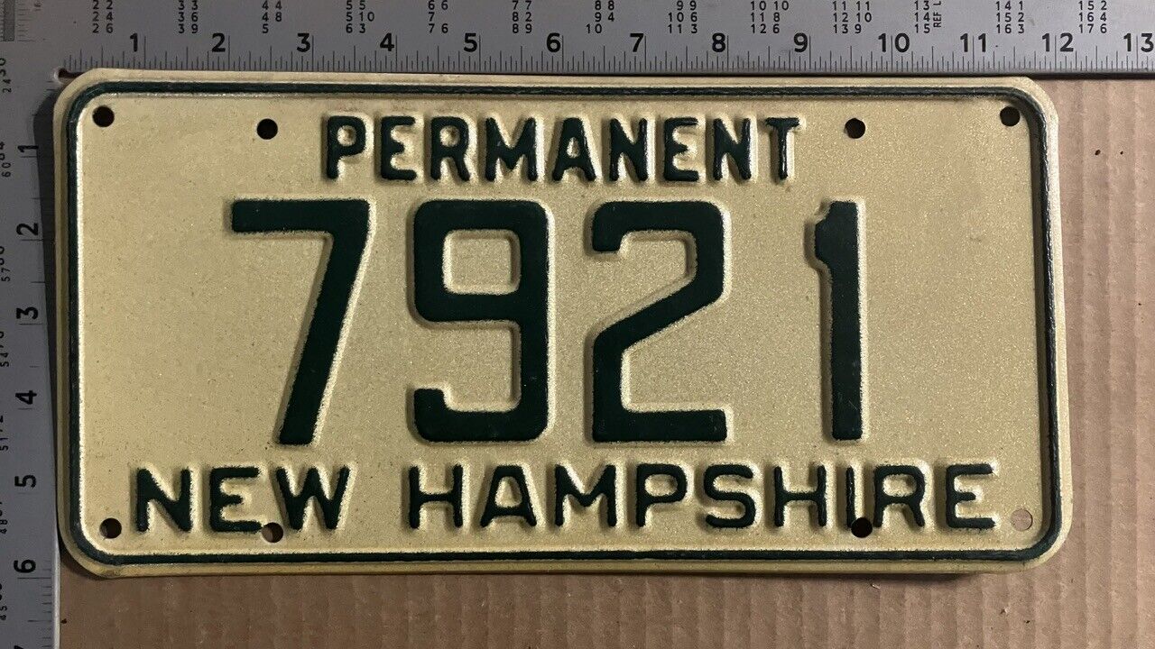 1963 New Hampshire permanent government license plate 7921 REFLECTIVE 14196