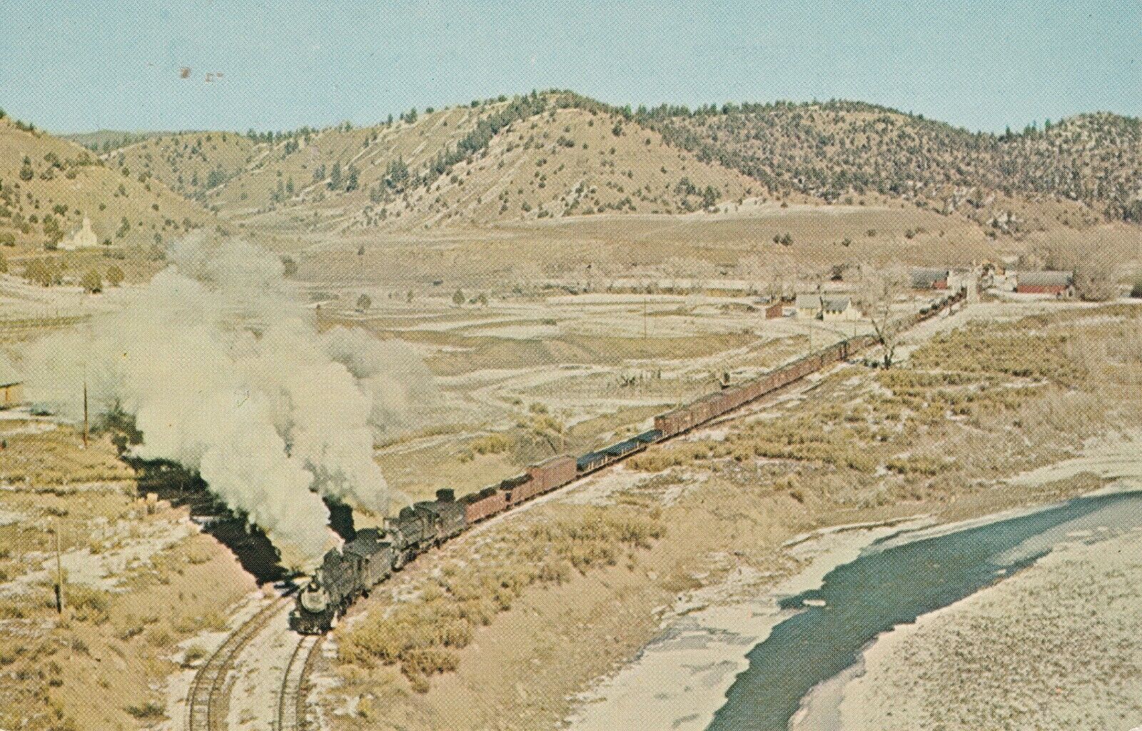 Vintage Chrome Postcard - Denver & Rio Grande Western Locomotives 491 & 492