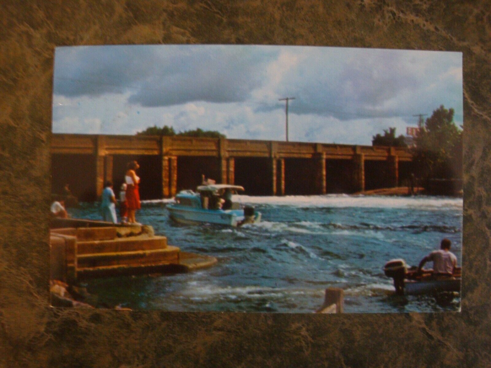 Vtg. Bridge And Dam, Port Severn, Ontario Postcard (A5)