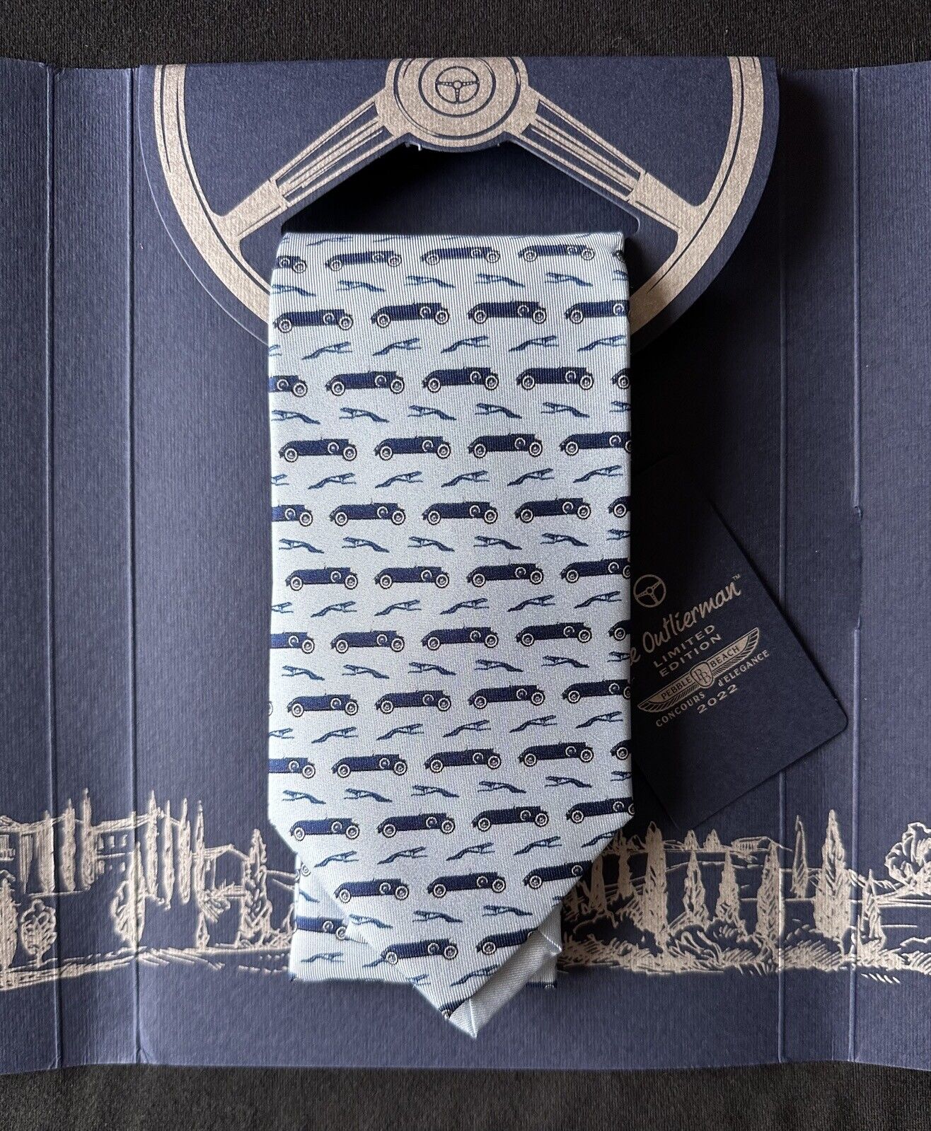 1930s Lincoln Roadster 2022 Pebble Beach Concours Outlierman Tie Necktie NWT