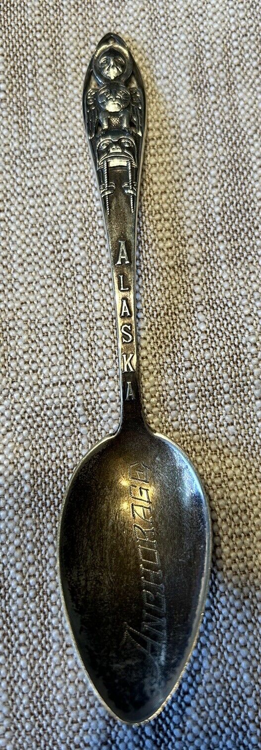 Vintage Sterling Anchorage Alaska Collectors Spoon