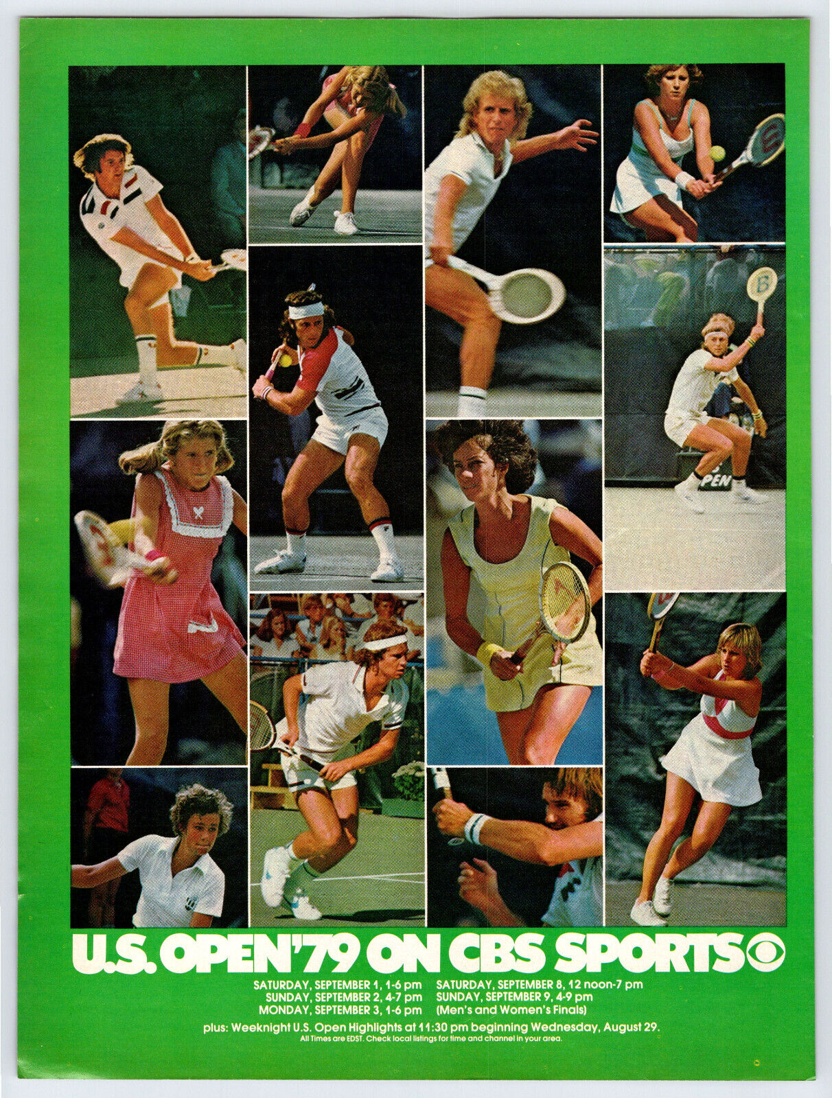 1979 CBS SPORTS US OPEN '79 TENNIS Vintage 8