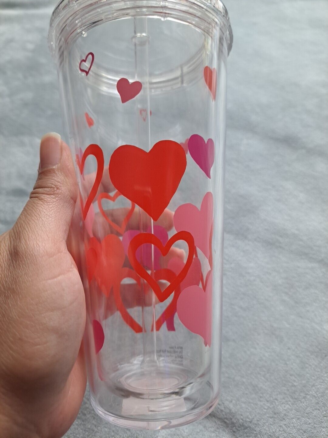 New no Tags Straw Tumbler Heart Pattern Drinkware Lightweight Mother\'s Gift