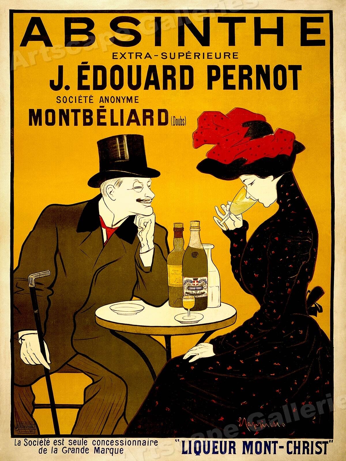 1905 Absinthe Table Vintage Alcohol Advertising Poster - 18x24