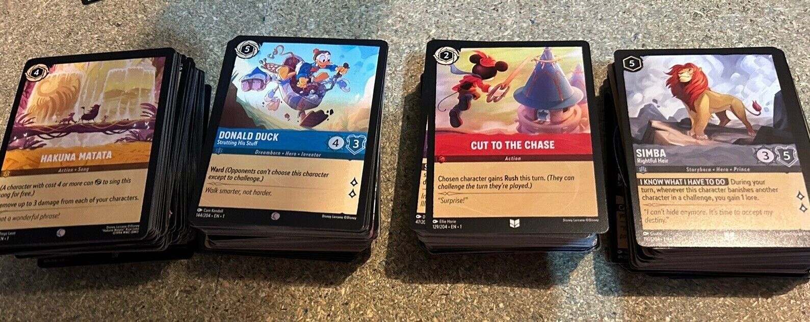 500 Disney  Lorcana Cards The First Chapter Bulk Commons and Uncommons