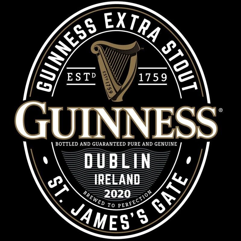 Guinness Black T-Shirt Ireland Label, 2XL