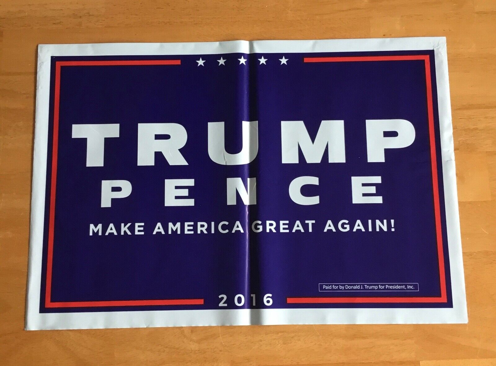 Donald Trump Mike Pence Official 2016 President Campaign All Weather Yard Sign 
