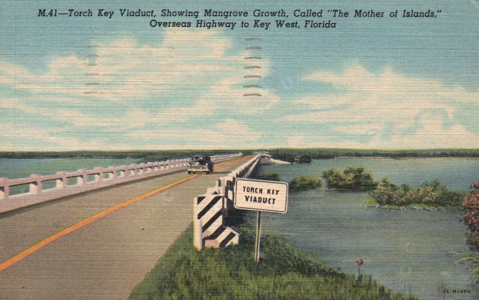 Postcard FL Highway to Key West Torch Key Viaduct 1953 Linen Vintage PC J4463