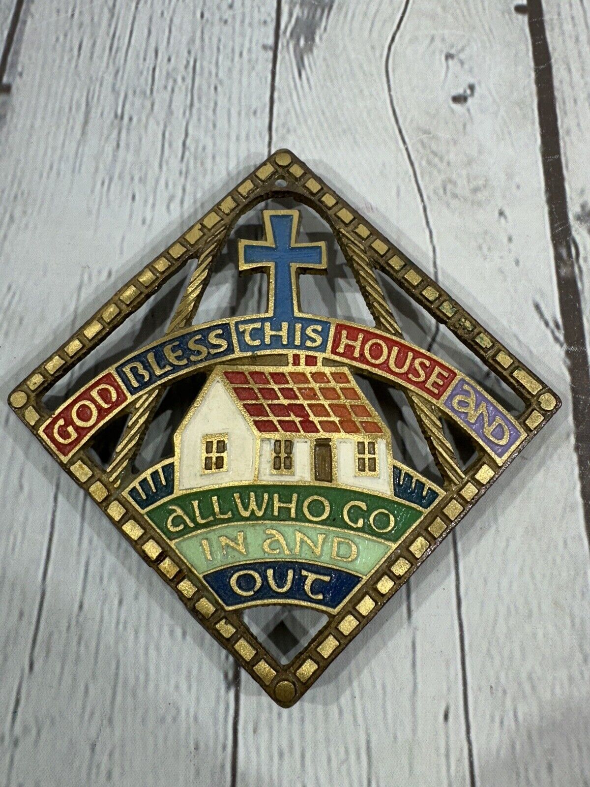 Terra Sancta Guild Brass Religious Christian Inspirational Trivet House Blessing