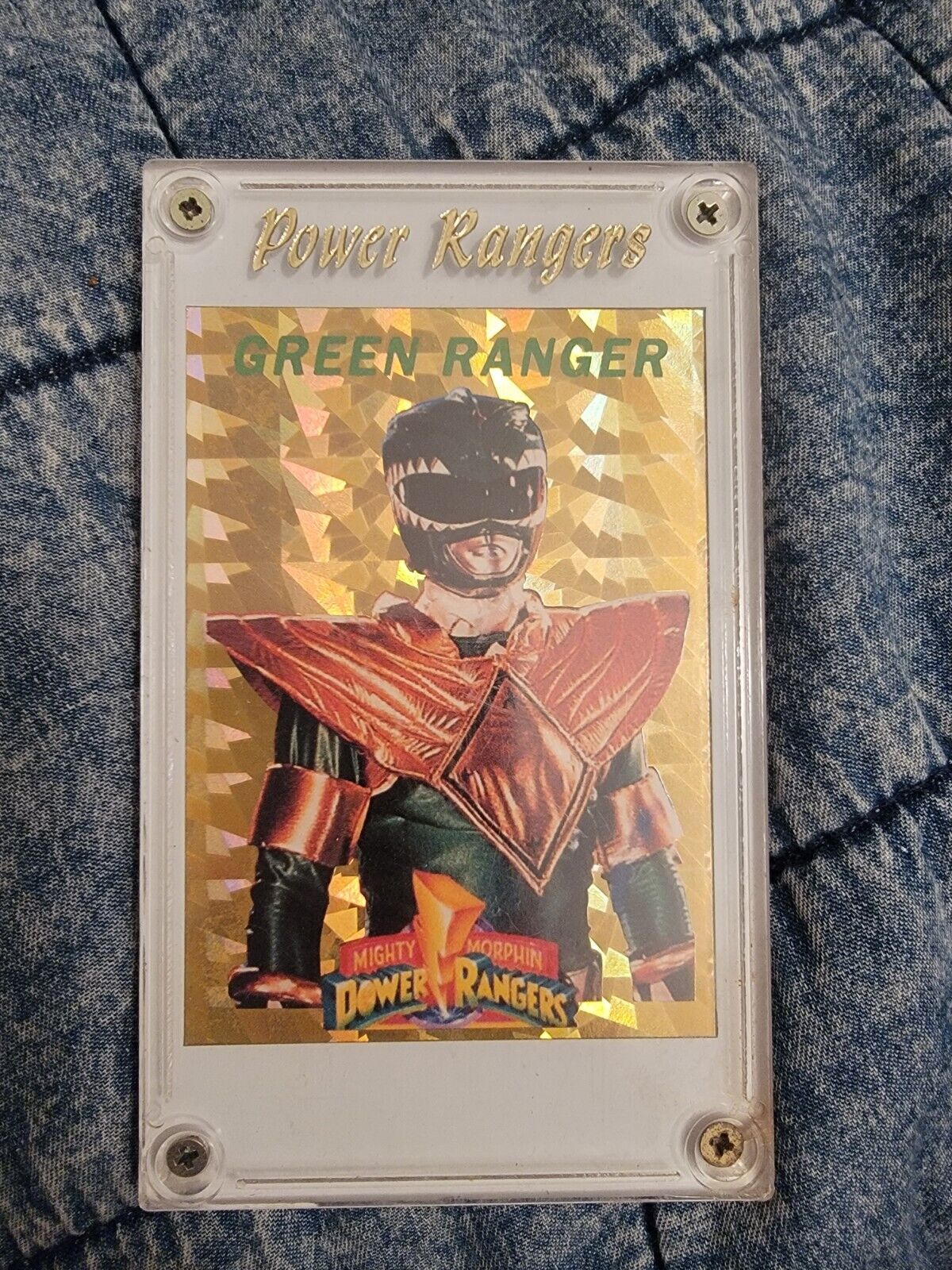 Rare 1994 Green Power Ranger Gold Foil Card With Power Rangers Case 🔥 