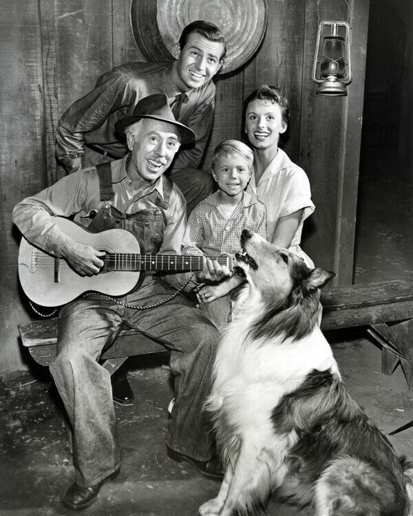 Lassie 1950\'s TV series June Lockhart Tommy Rettig cast with Lassie 24x36 poster