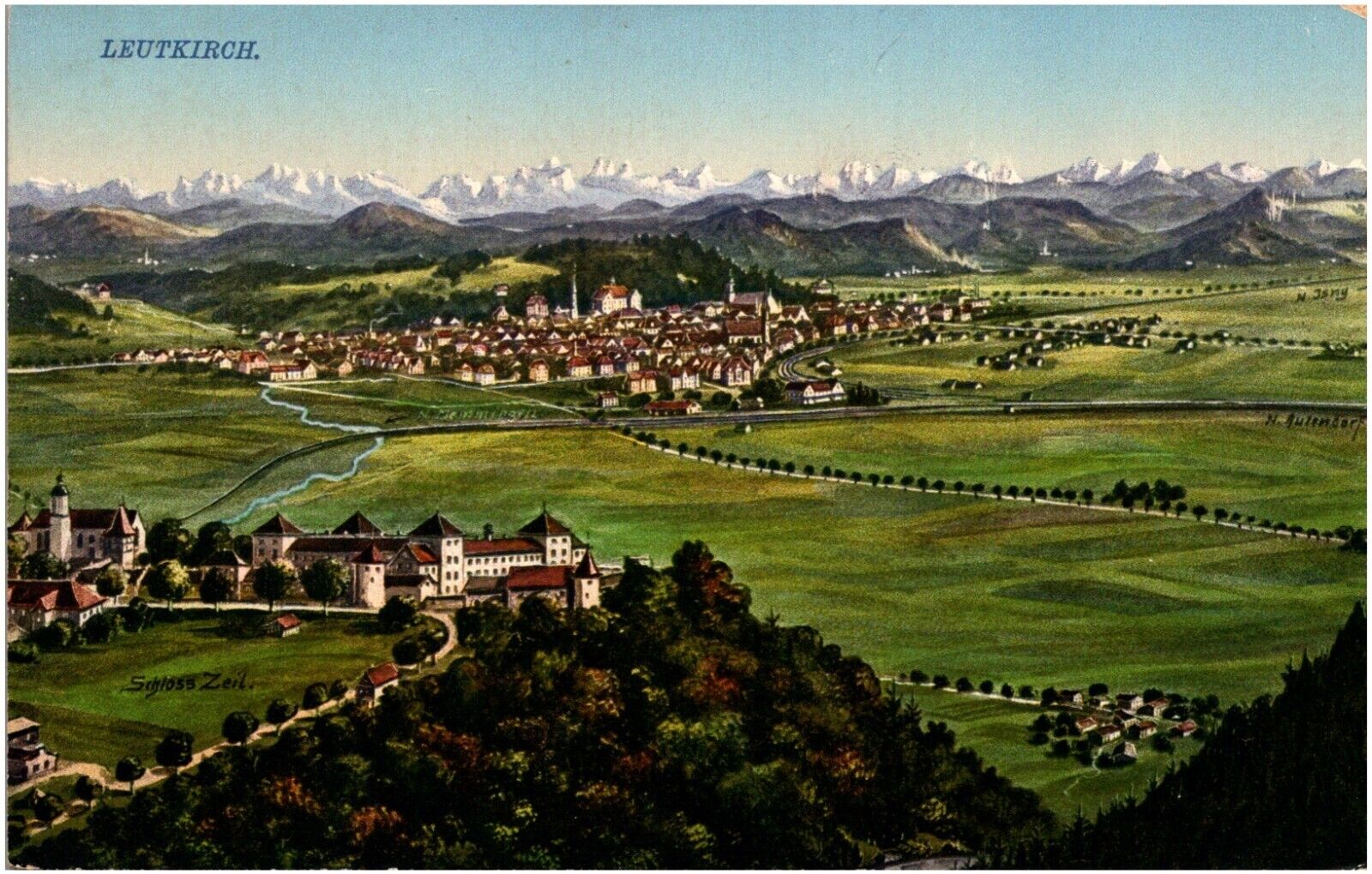 Leutkirch im Allgäu Aerial View Baden-Württemberg Germany 1910s Postcard Unused