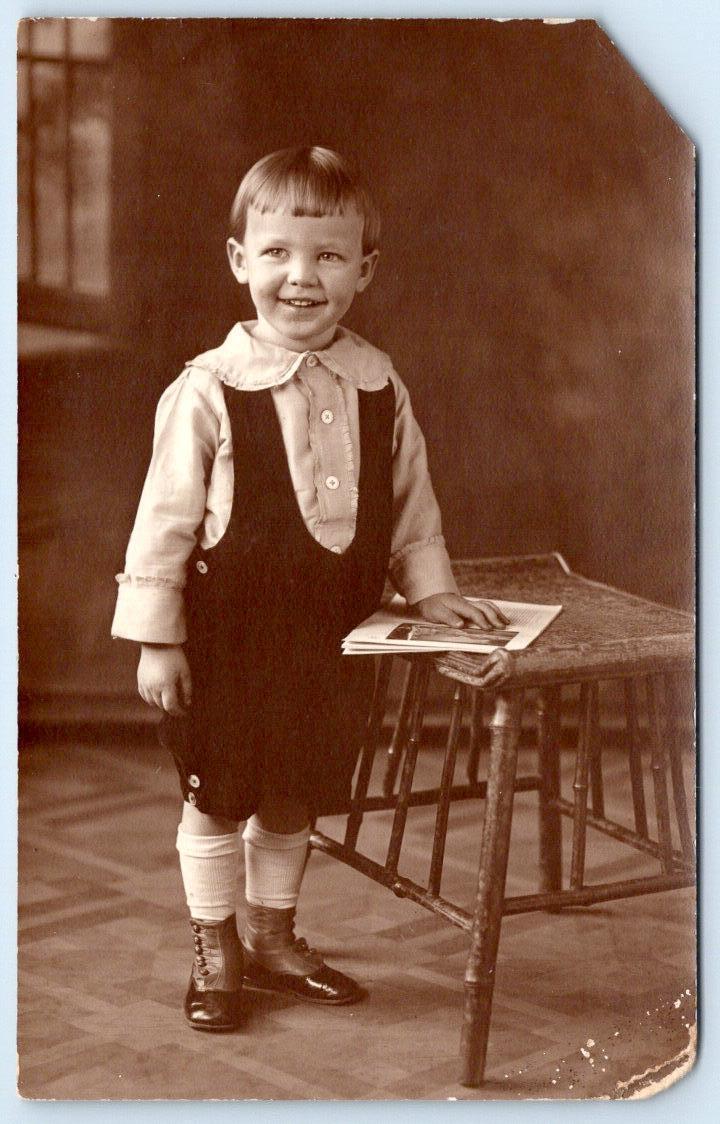 1910-1930\'s RPPC VINCENT MITCHELL STUDIO LEXINGTON BALTIMORE MD BOY POSTCARD