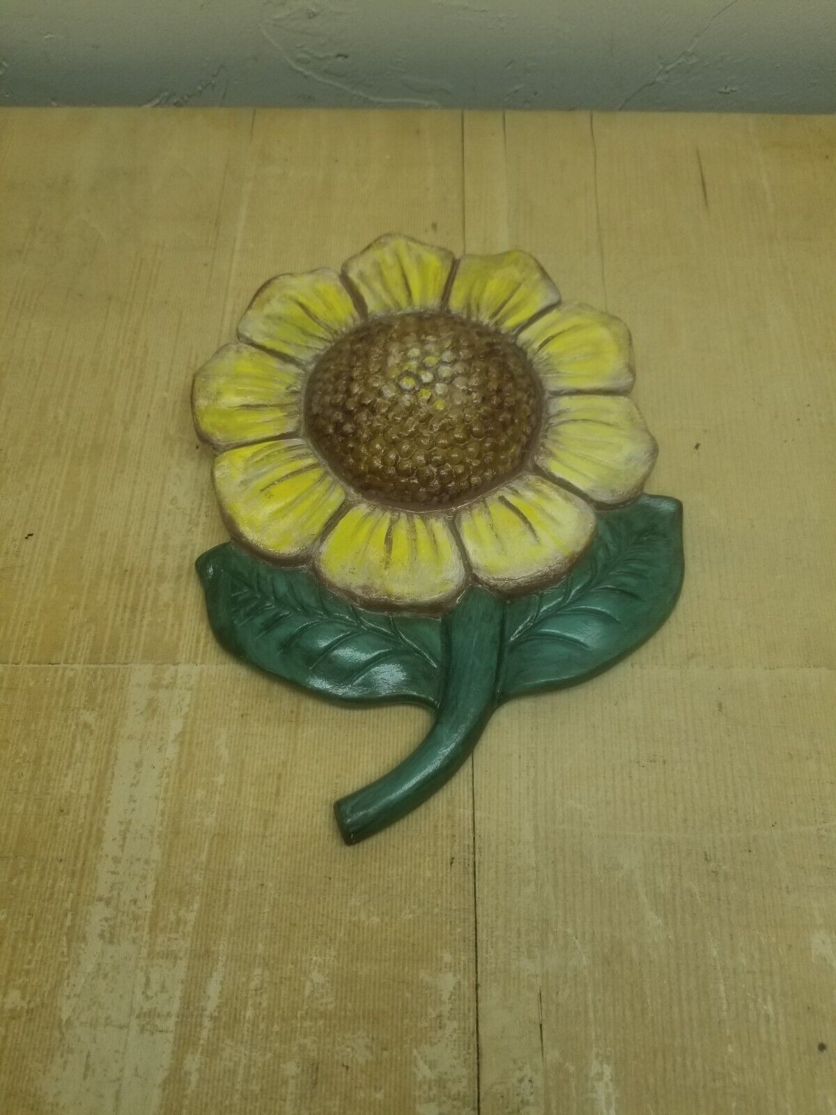 Vintage ceramic sunflower Wall plaque