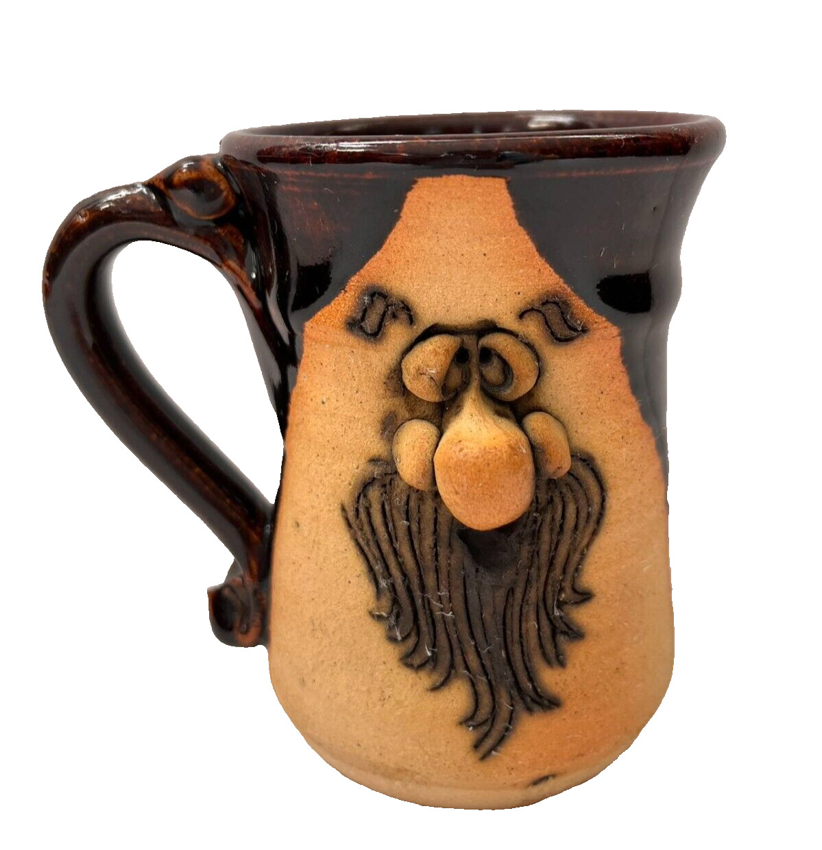 Vtg 70s Art Pottery 3D Ugly Face Peter Petrie Mug/ Cup Signed, Unique Decor Gift