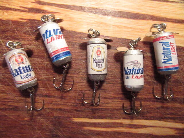 Natural Light Beer 5 Different Promotional Spinning Beer Fishing Lures     