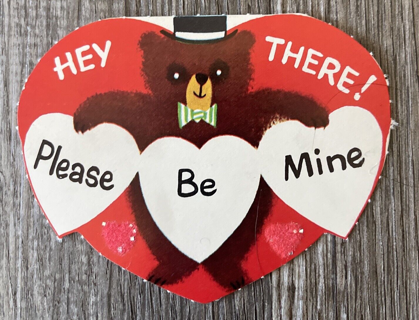 “Hey There Please Be Mine” Vintage Valentines Day Card 