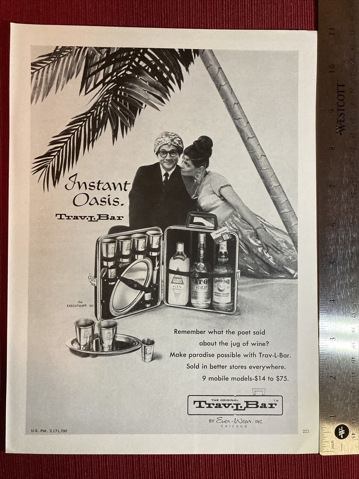 Instant Oasis Travel Bar by Ever-Wear 1968 Print Ad - Great To Frame