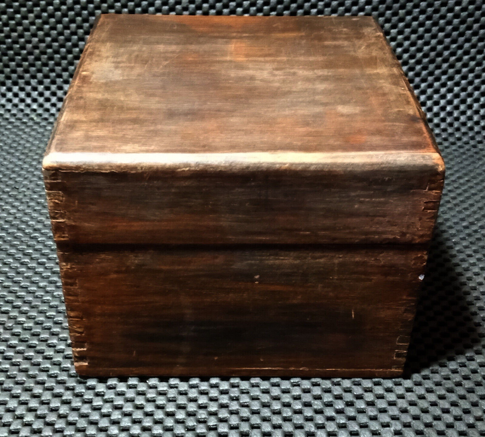 Antique Primitive Wood Recipe Box With Dove Tails And Patina