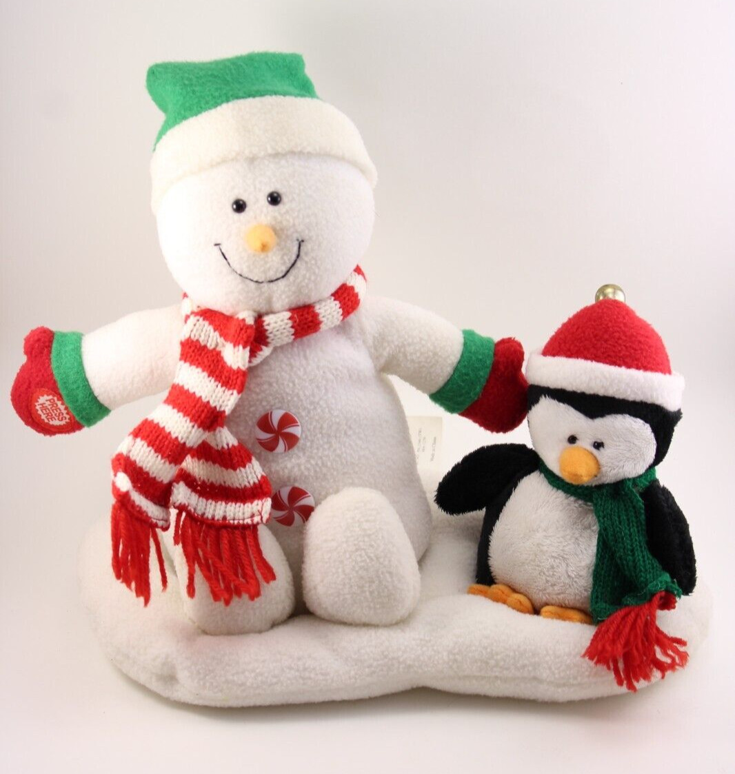 SNOWMAN & PENGUIN Plush Christmas Jingle Pals Jo-Ann Fabrics 2005 DISPLAY ONLY