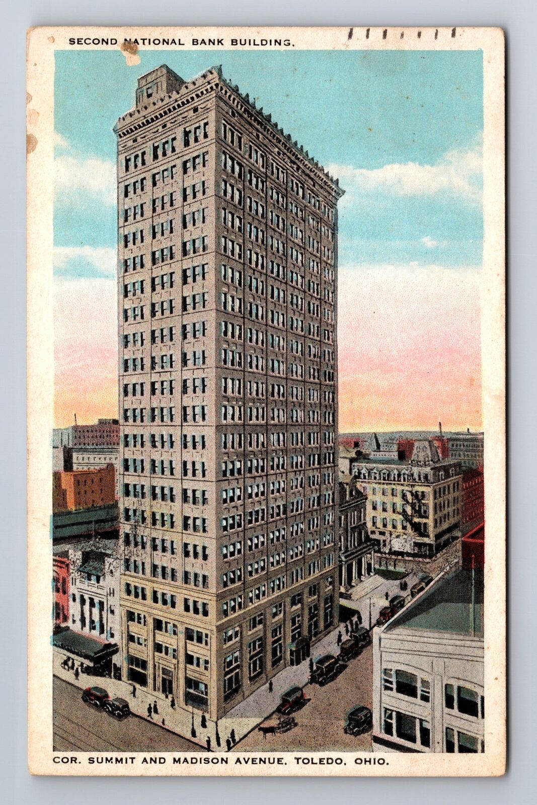 Toledo OH-Ohio, Second National Bank Building, c1925 Antique Vintage Postcard
