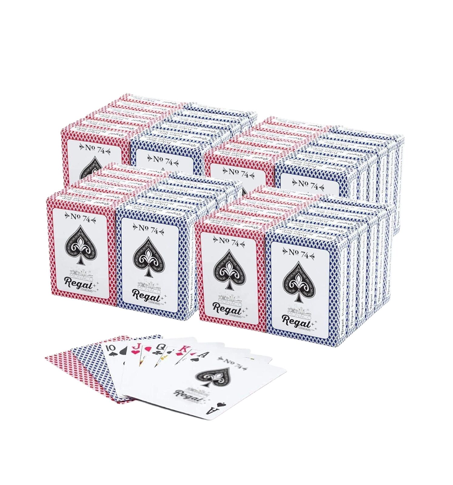 Regal Games – Bulk Playing Cards -4 Sets of 12 -Red and Blue -48 Pack -Poker ...