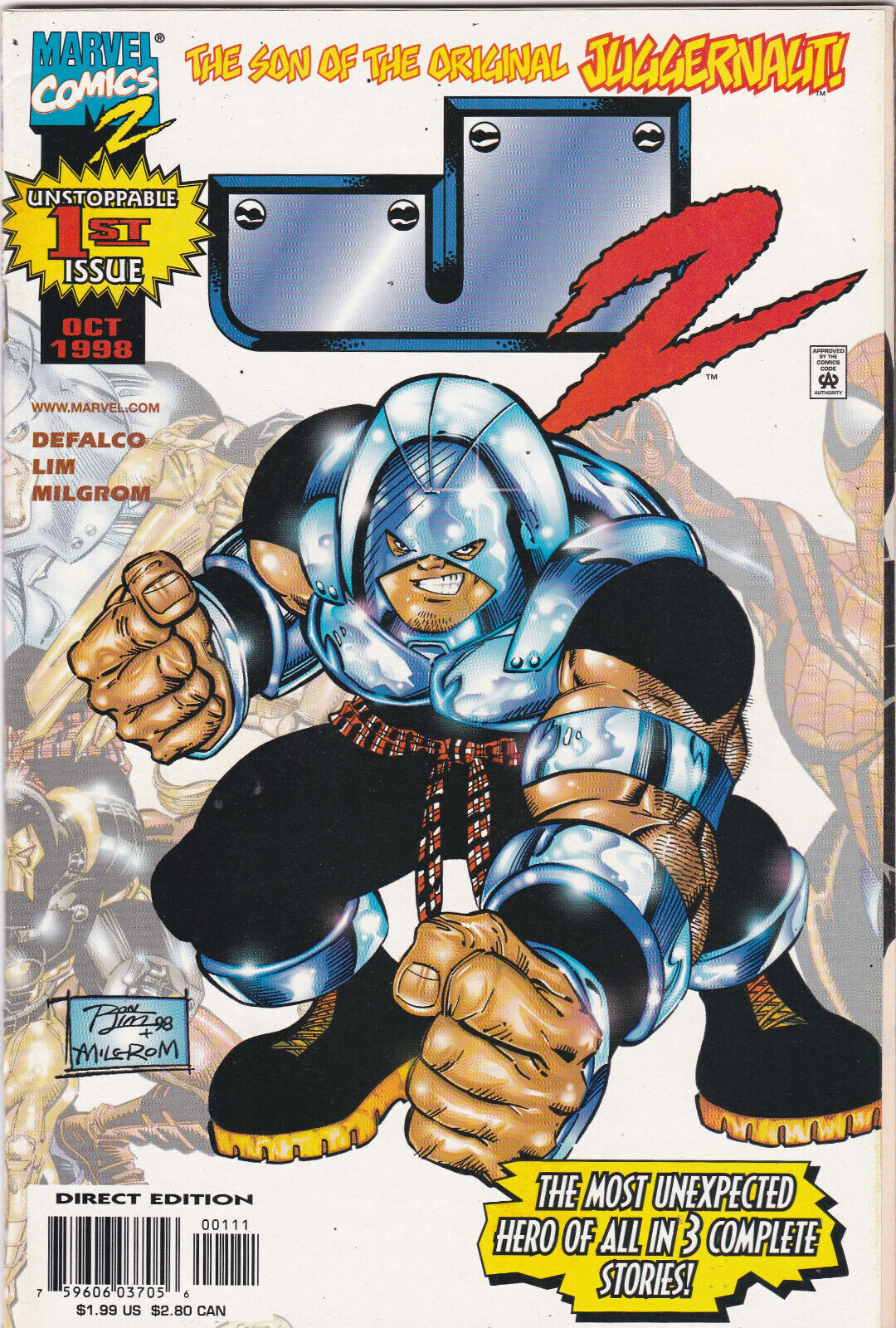 J2 #1 (Marvel, Oct. 1998) Son of the Original Juggernaut DeFalco, Lim & Milgrom