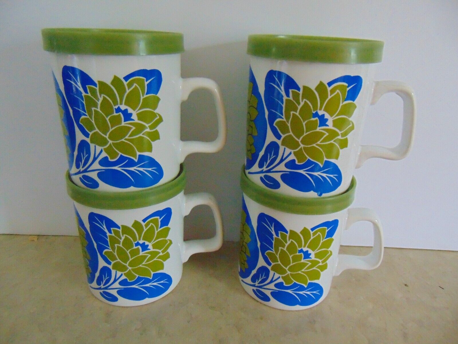 SALE Kiln Craft Coffee Mugs + covers Staffordshire England + Bonus Coasters