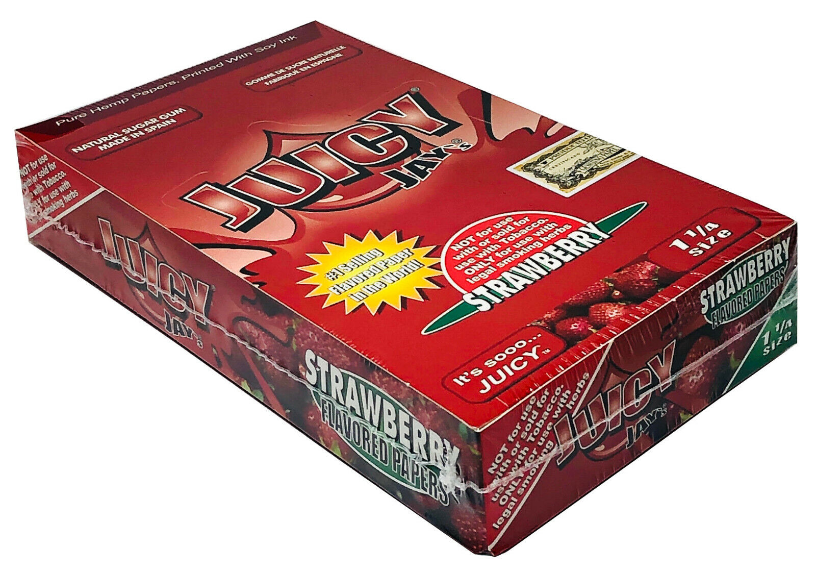 Juicy Jay's Strawberry Flavored Rolling Papers 1.25 Box of 24