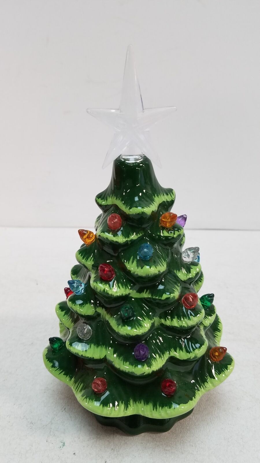 Ceramic Battery-Operated Light-Up Christmas Tree Approx. 7.5\
