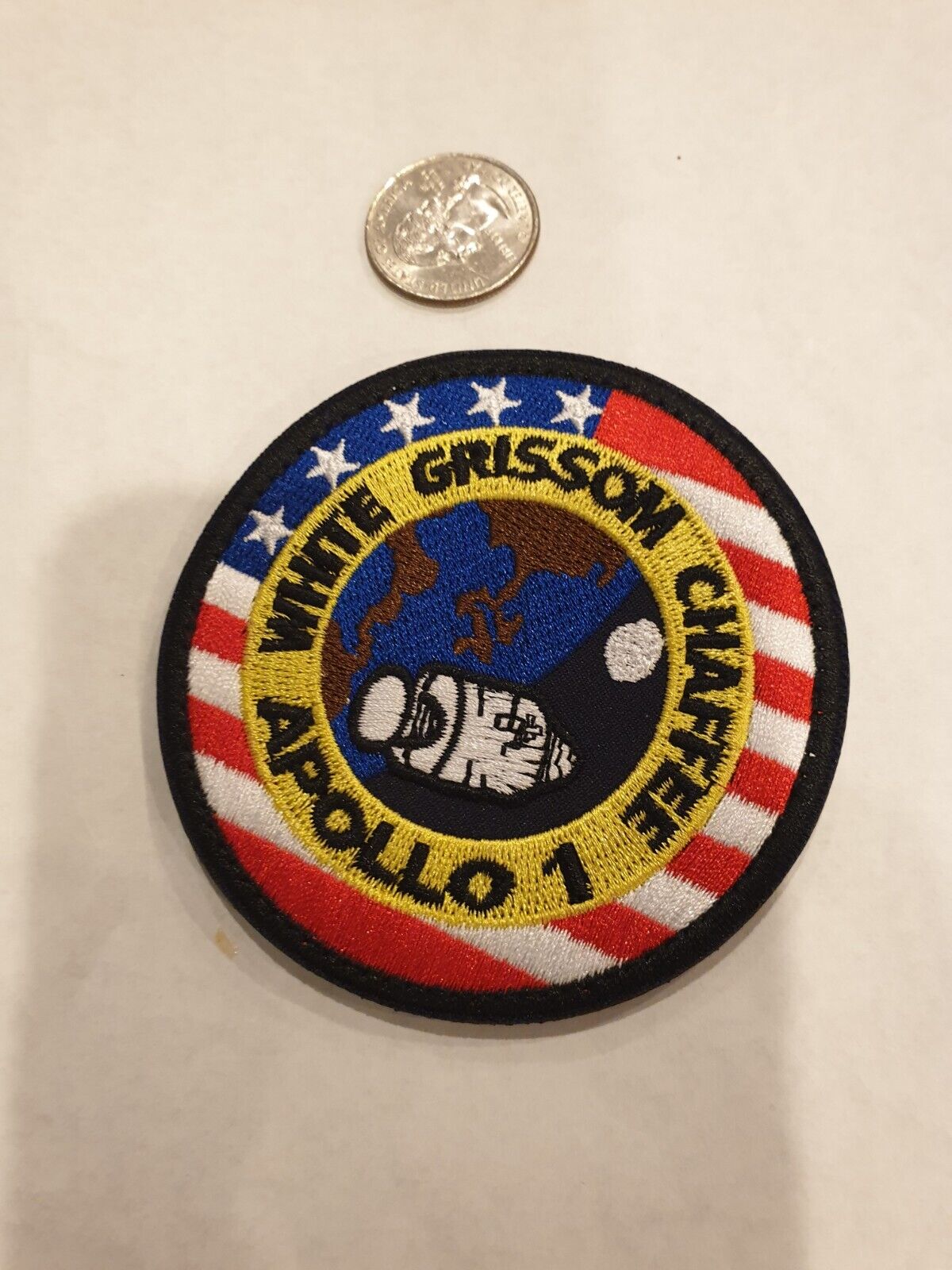 NASA Apollo 1  White Grissom Chaffee Mission Patch Hook Loop Emblem Badge. 3\