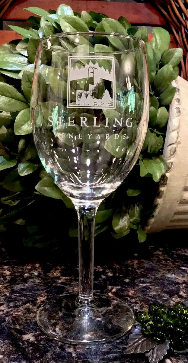 STERLING VINEYARDS 6 3/4” Wine Glass Calistoga NAPA Valley ~ PRISTINE