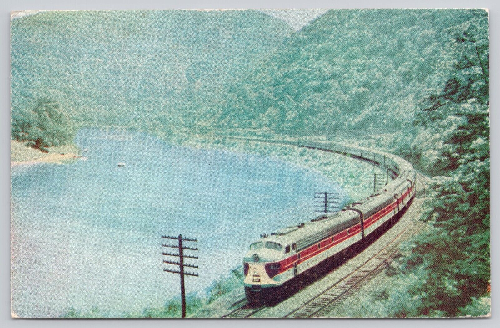 Postcard the Phoebe Snow, daylight streamliner train, New York