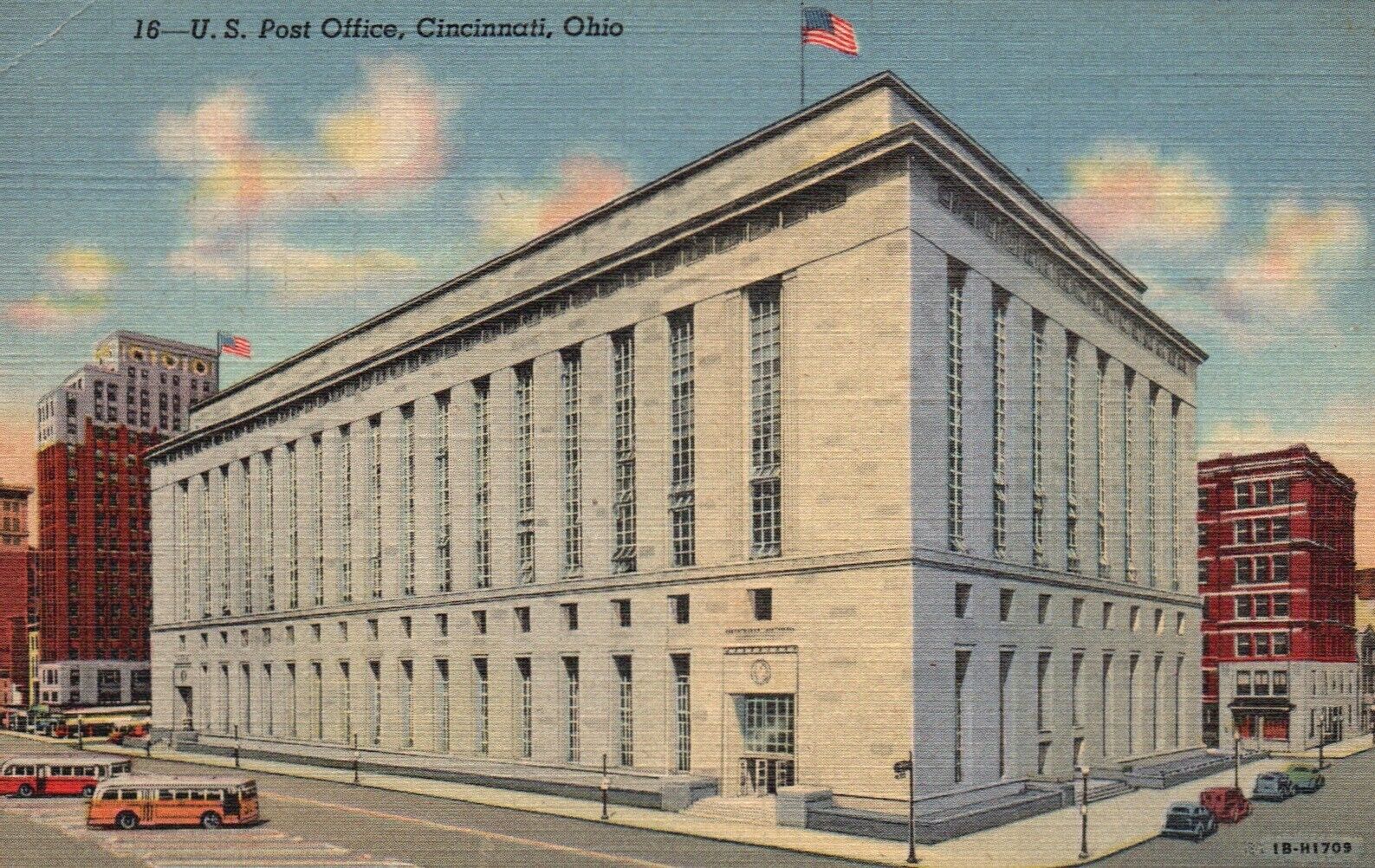 Postcard OH Cincinnati Ohio U.S. Post Office 1945 Linen Vintage PC f3552