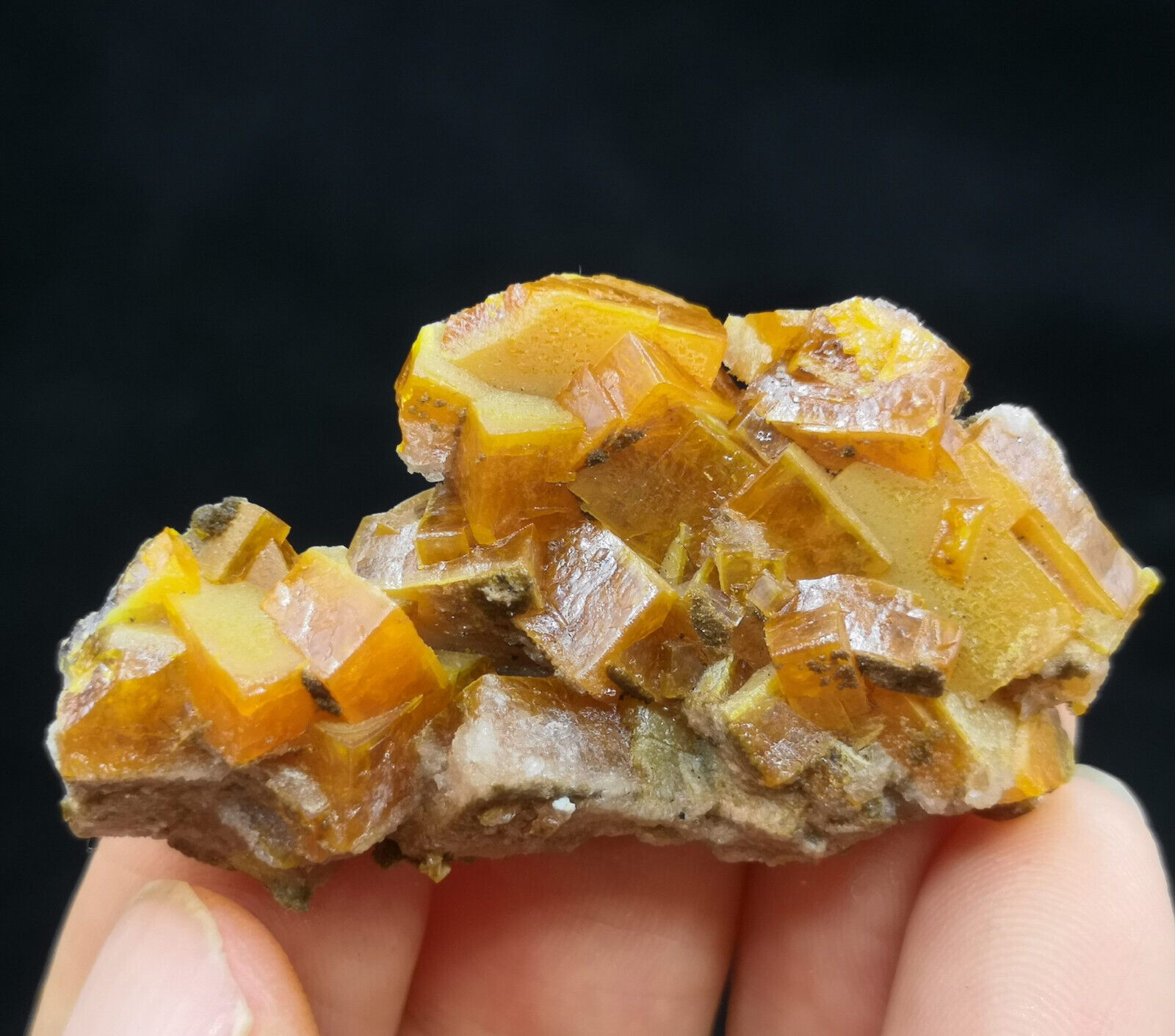 43mm Orange Wulfenite mined from Erupcion Mine, Los Lamentos Mexico