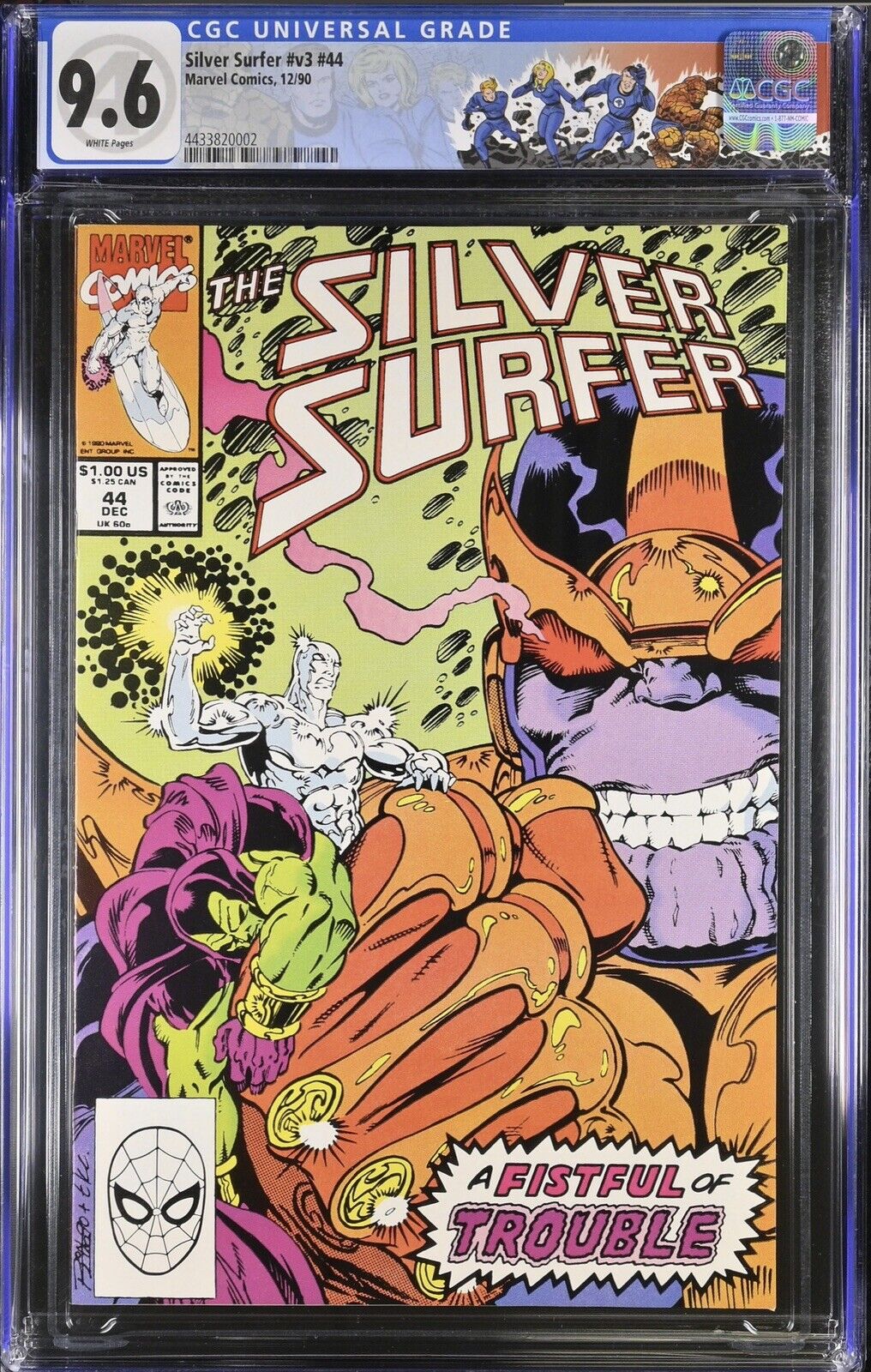 SILVER SURFER #44 (1990) CGC 9.6 NM+ 1st App Infinity Gauntlet with Insert