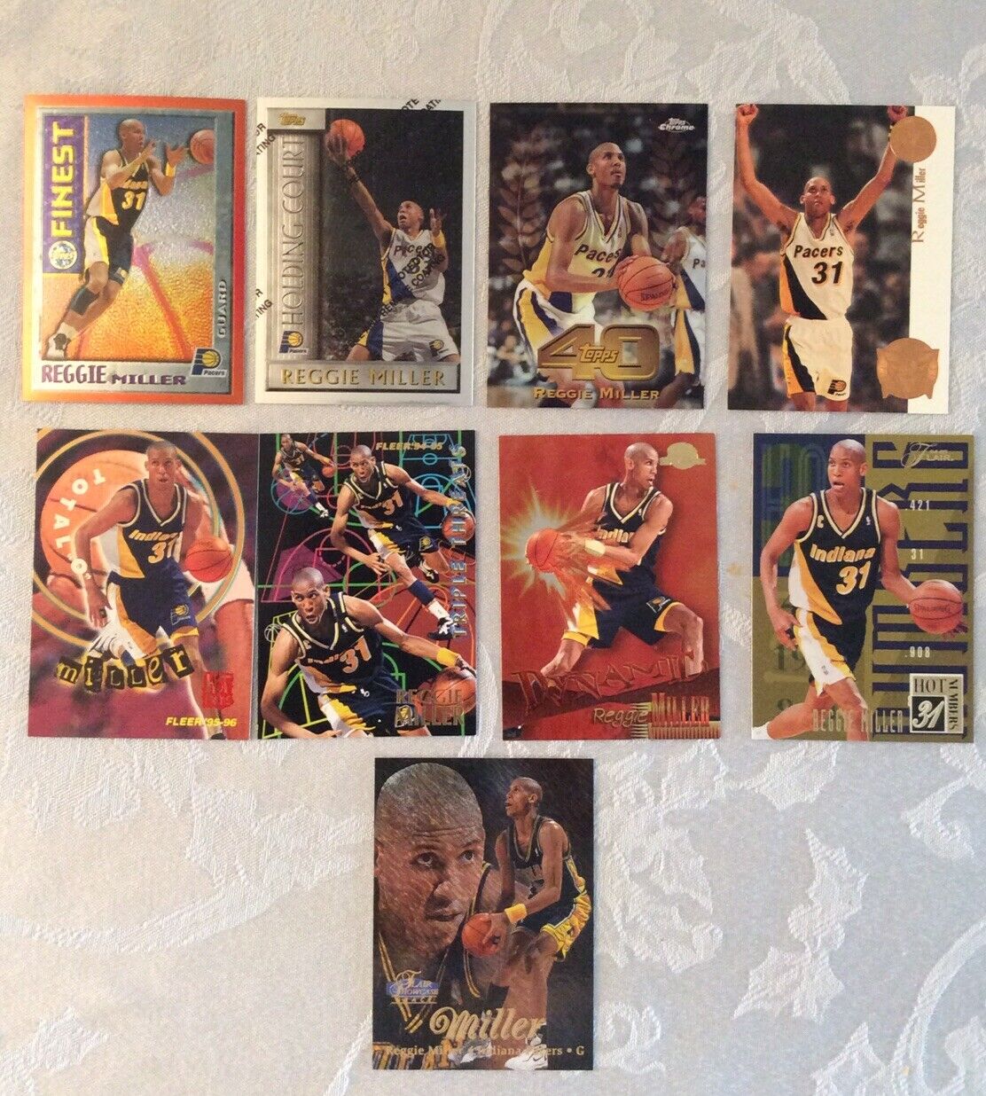 REGGIE MILLER INSERT CARD LOT (9) ALL DIFFERENT NM ALSO 2 FREE FINEST CARDS 
