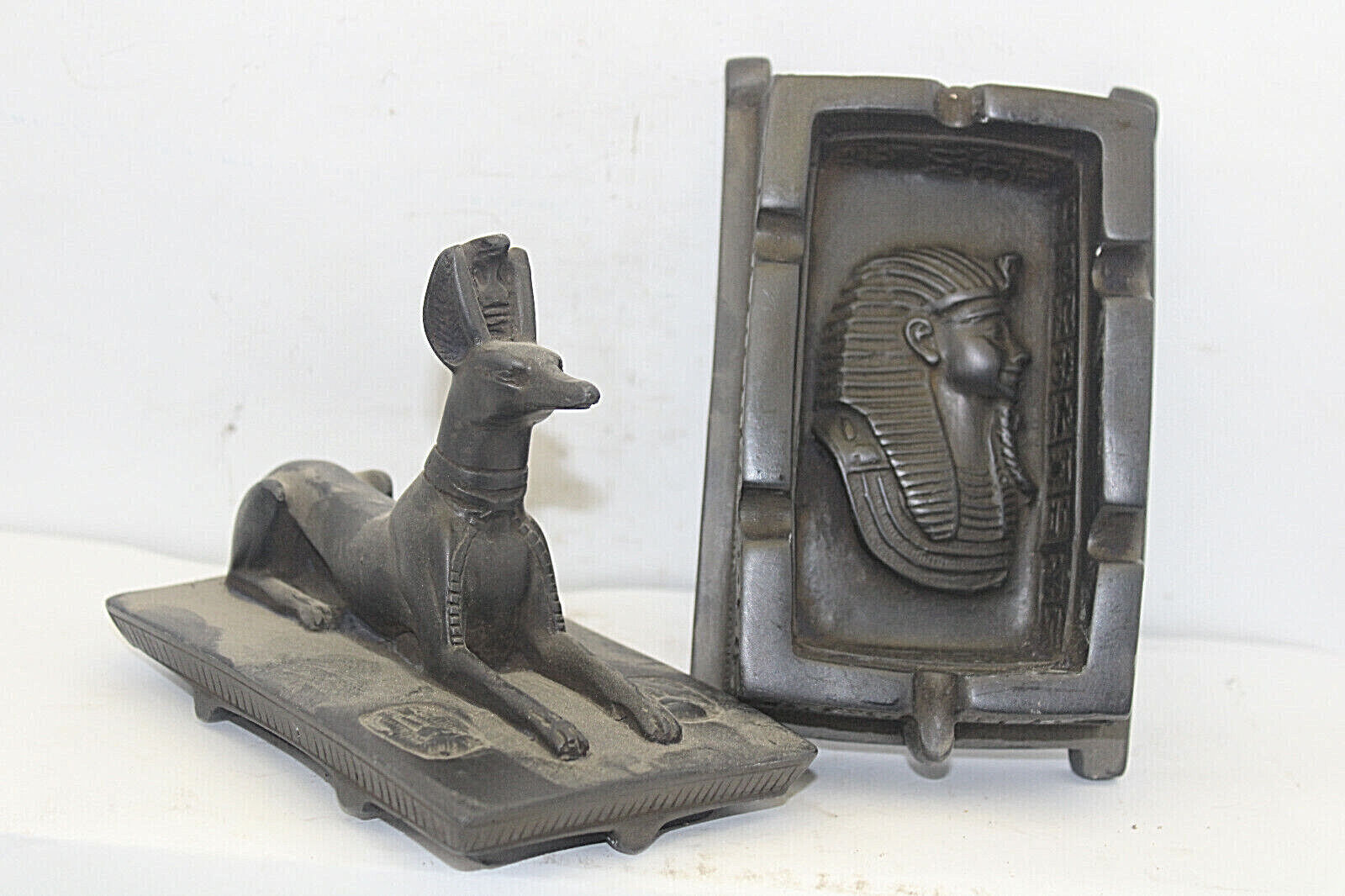 RARE ANCIENT EGYPTIAN ANTIQUE Tut Box Protected By Anubis Egyptian Anubis Figure