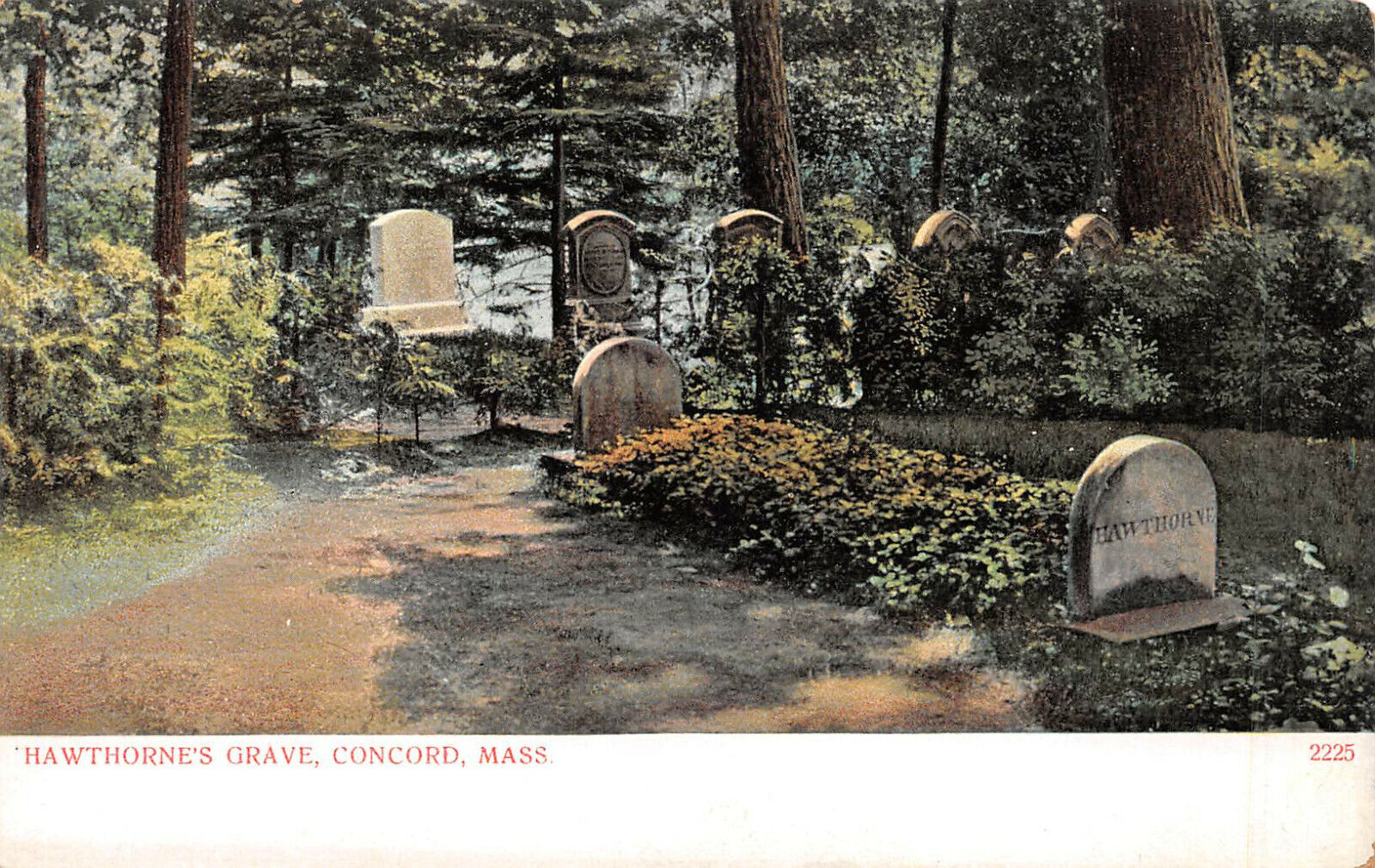 UPICK POSTCARD Hawthorne's Grave, Concord, Massachusetts Unposted c1905