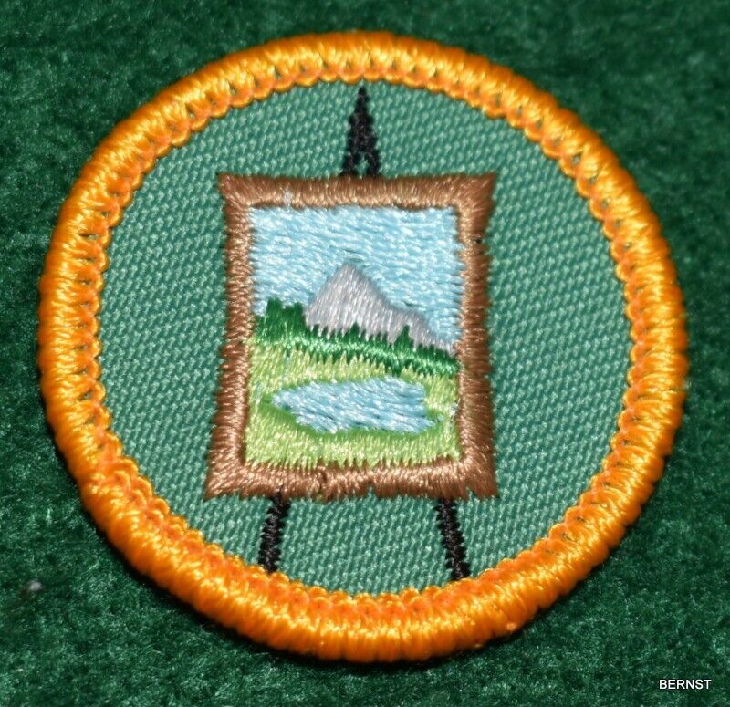 GIRL SCOUT WORLDS TO EXPLORE BADGE - YELLOW - OUTDOOR CREATIVITY - 