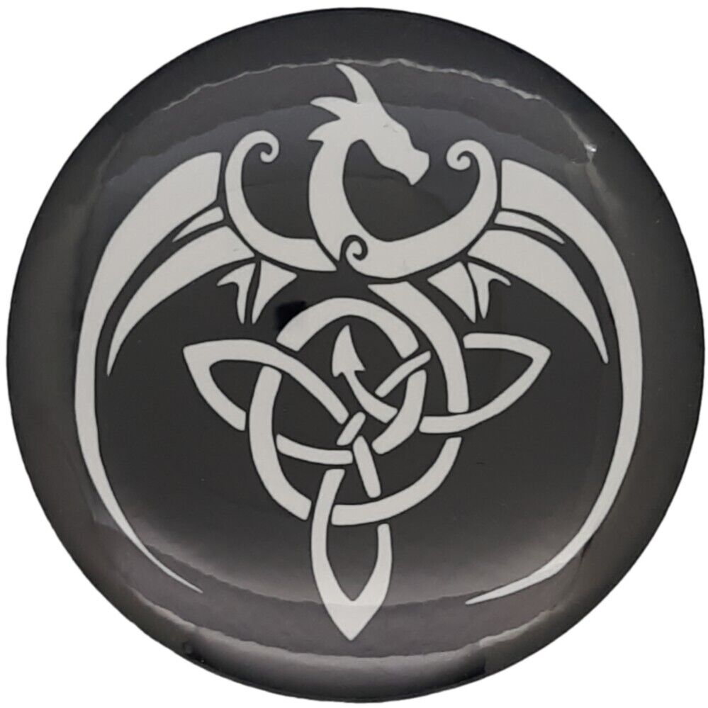 1PK B15P Celtic Dragon White - for dragon lovers everywhere - Pinback Button
