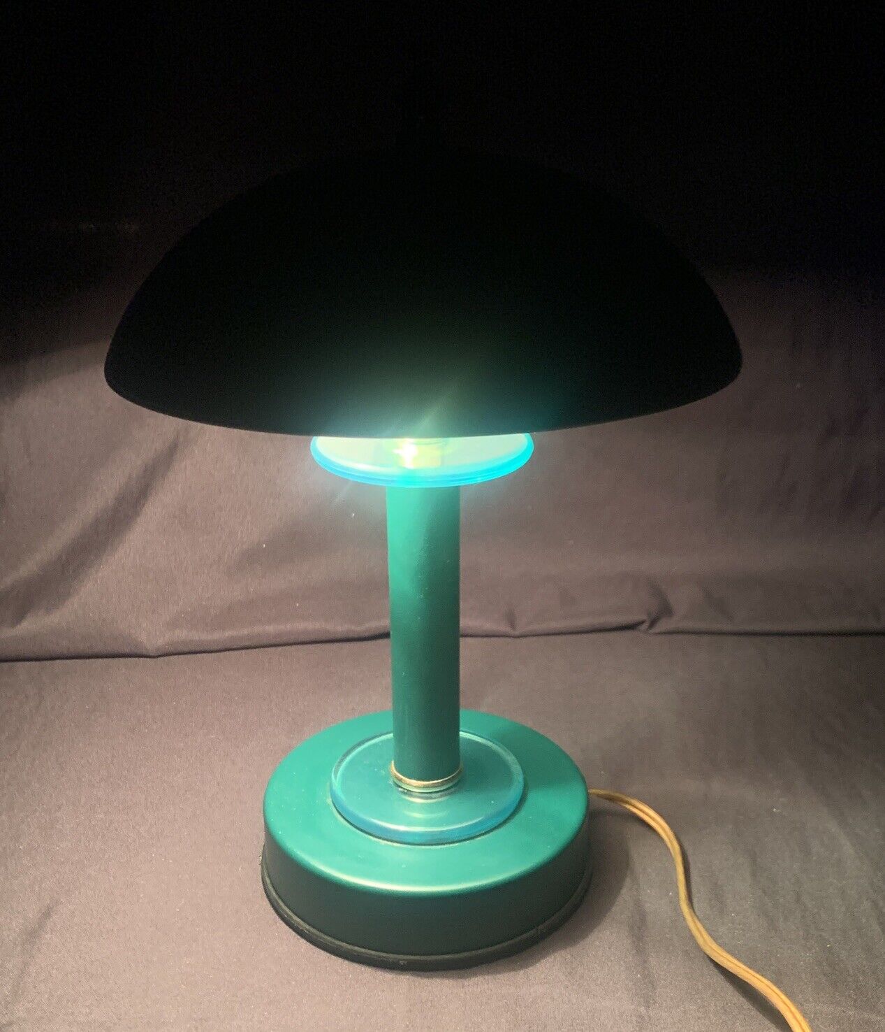 🛸Vintage 12” MCM Space Age Dome Mushroom Touch Lamp Green UFO Flying Saucer🛸