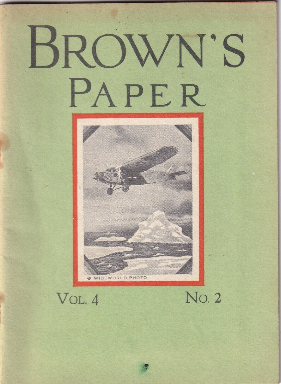 Vtg 1928 Brown's Paper Magazine Vol 4 No 2 & Brown's Endurance Contest Flyer