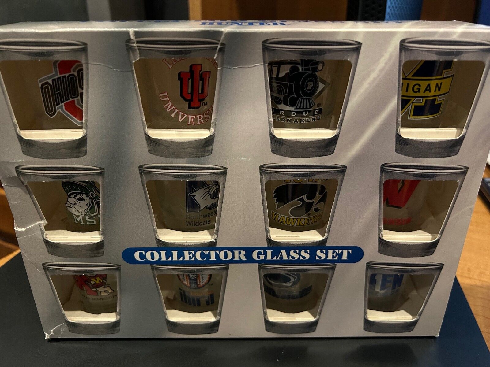 Big Ten Collector Shot Glass Set (1990-2011) Hunter Officially Licensed; NEW NIB
